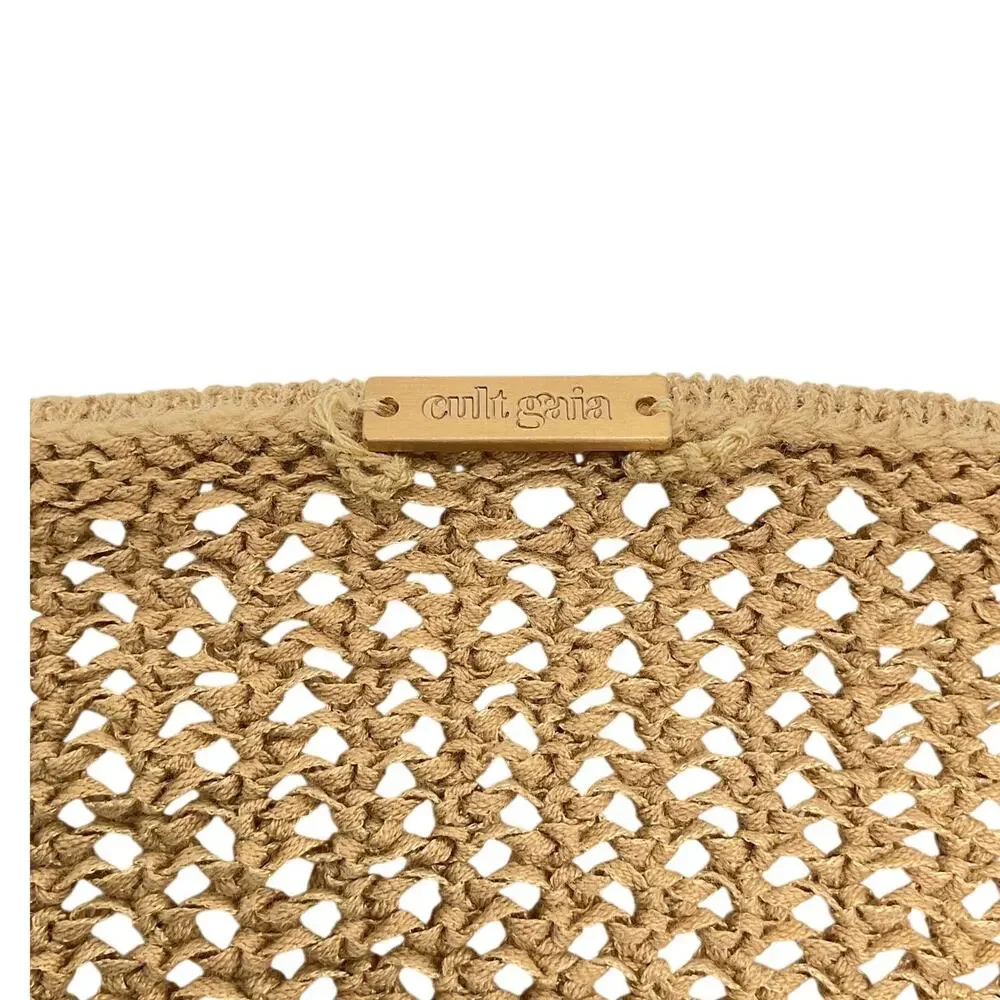 Cult Gaia Sheer Sand Open Back Crochet Dress Size S - Picture 6 of 6